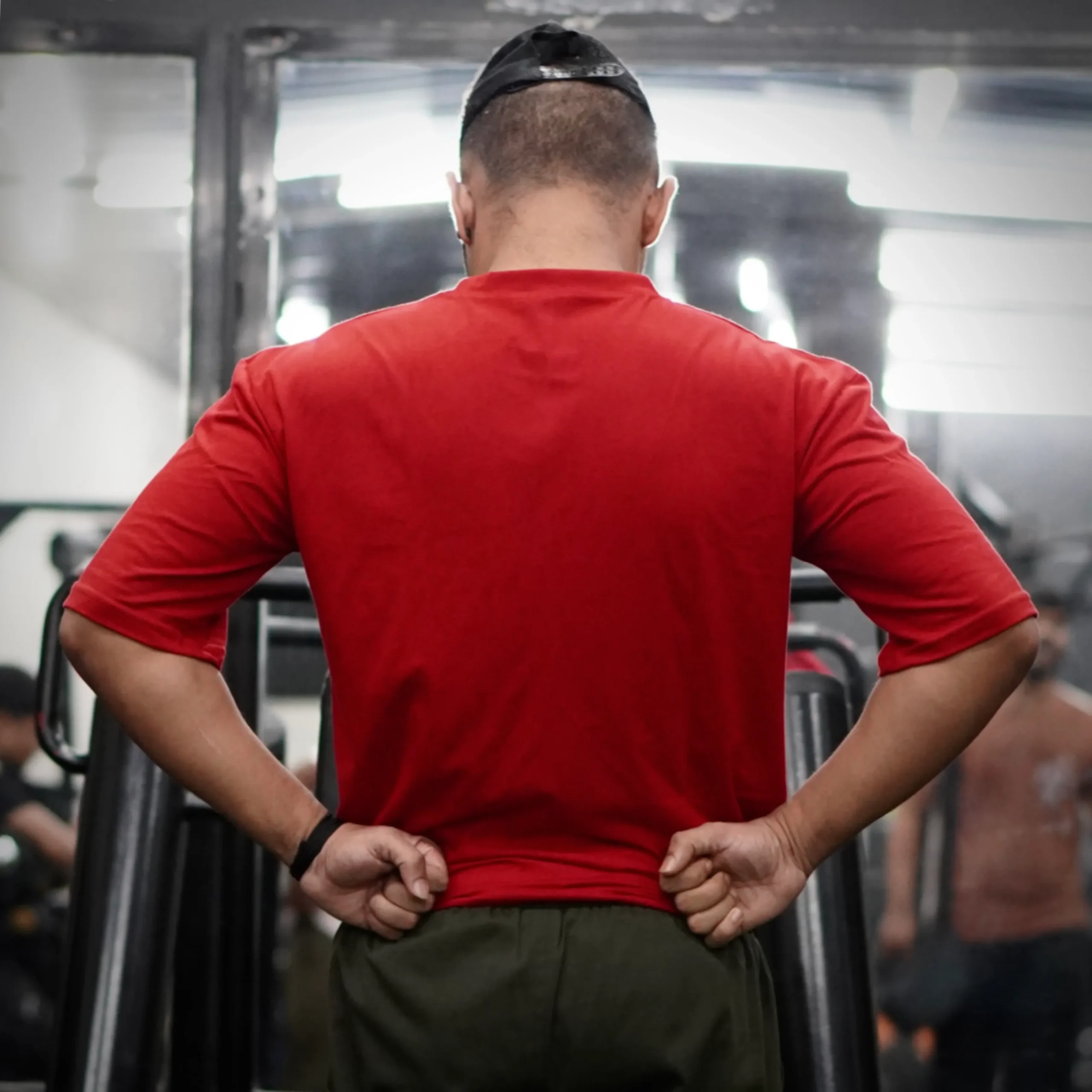 Men’s Blood Red T-Shirt – Bold White Grunge Print | Premium Soft Cotton - Image 3
