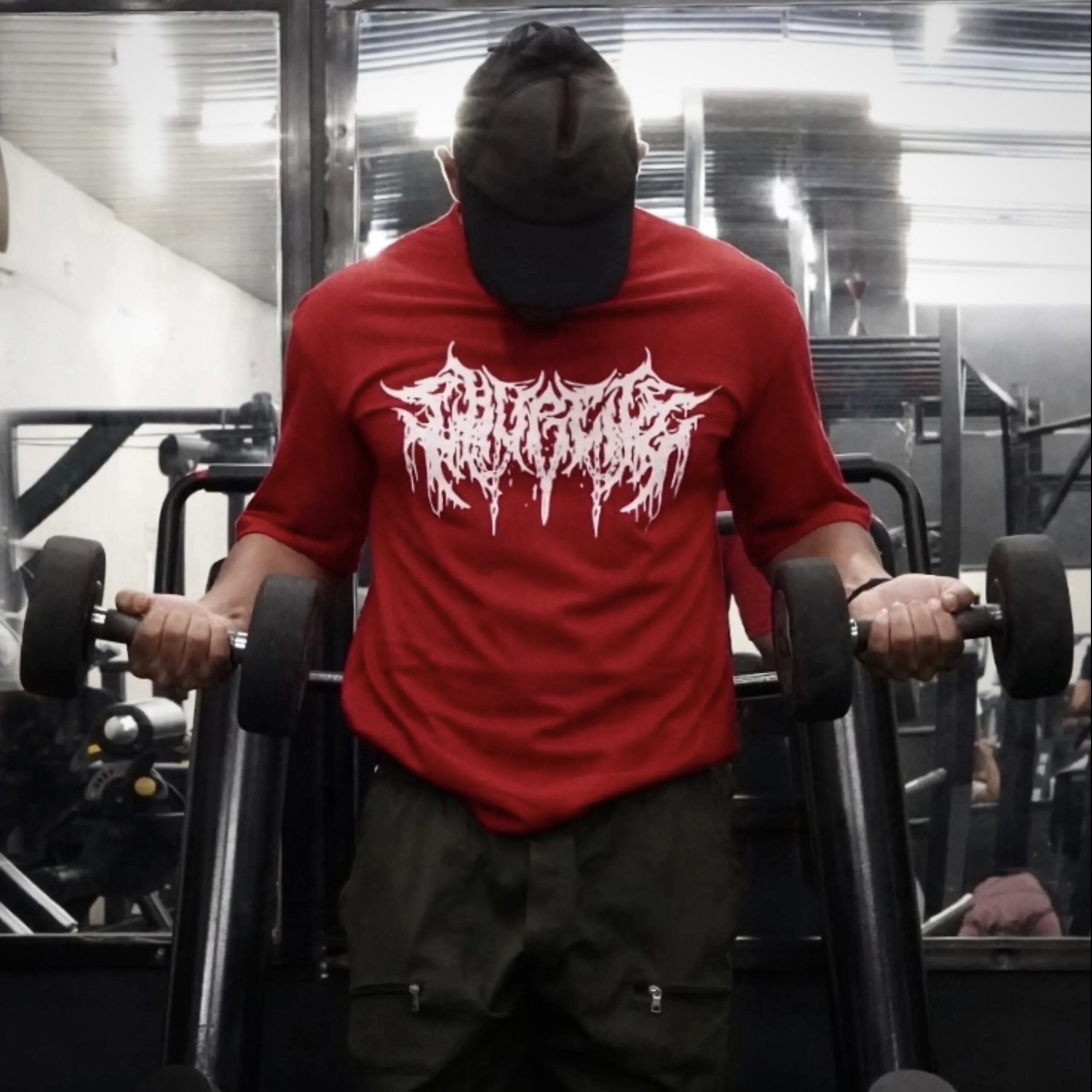 Men’s Blood Red T-Shirt – Bold White Grunge Print | Premium Soft Cotton