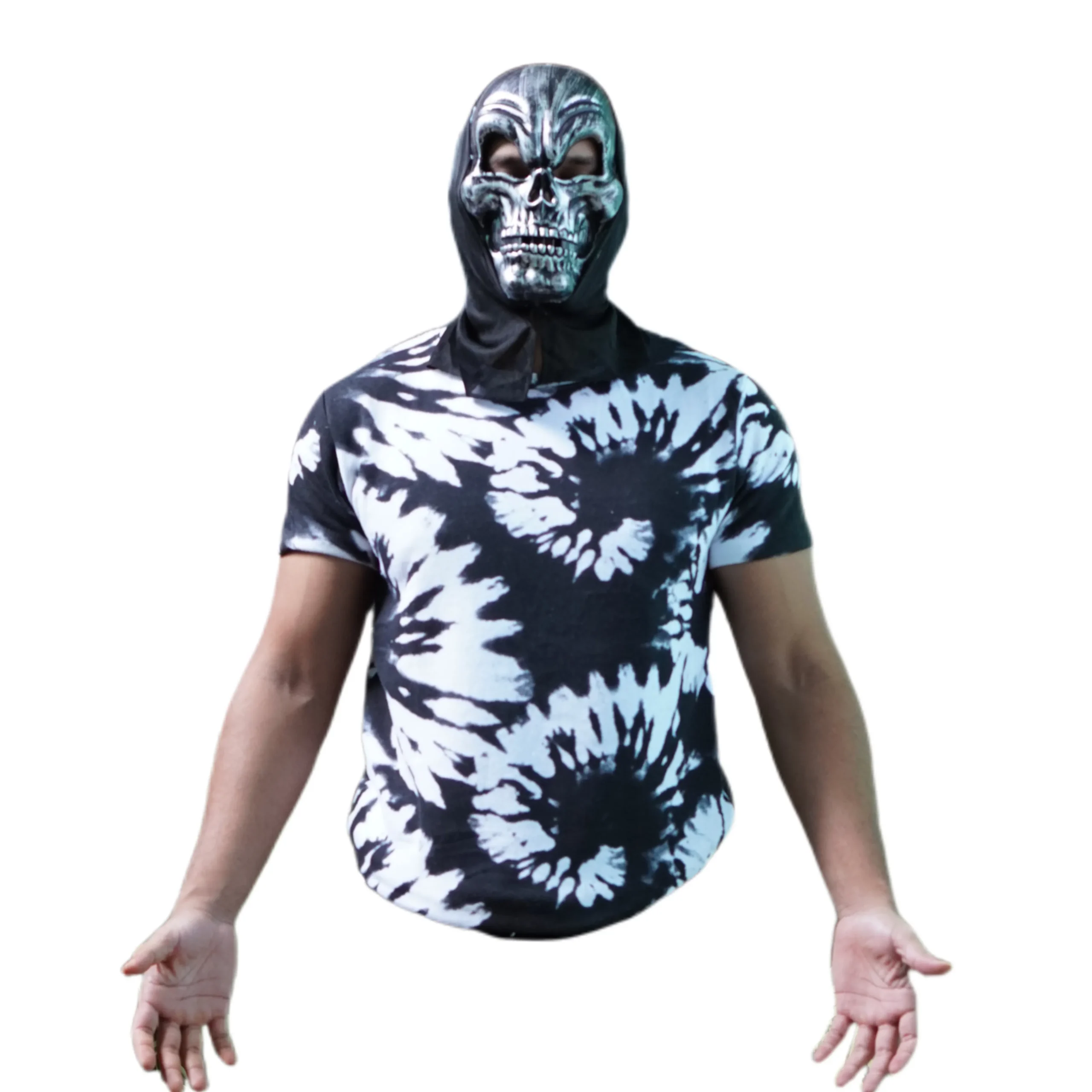 Valhalla Black & White Tie-Dye Winter arc Gym T-Shirt (Fleece Cotton Blend) - Image 2