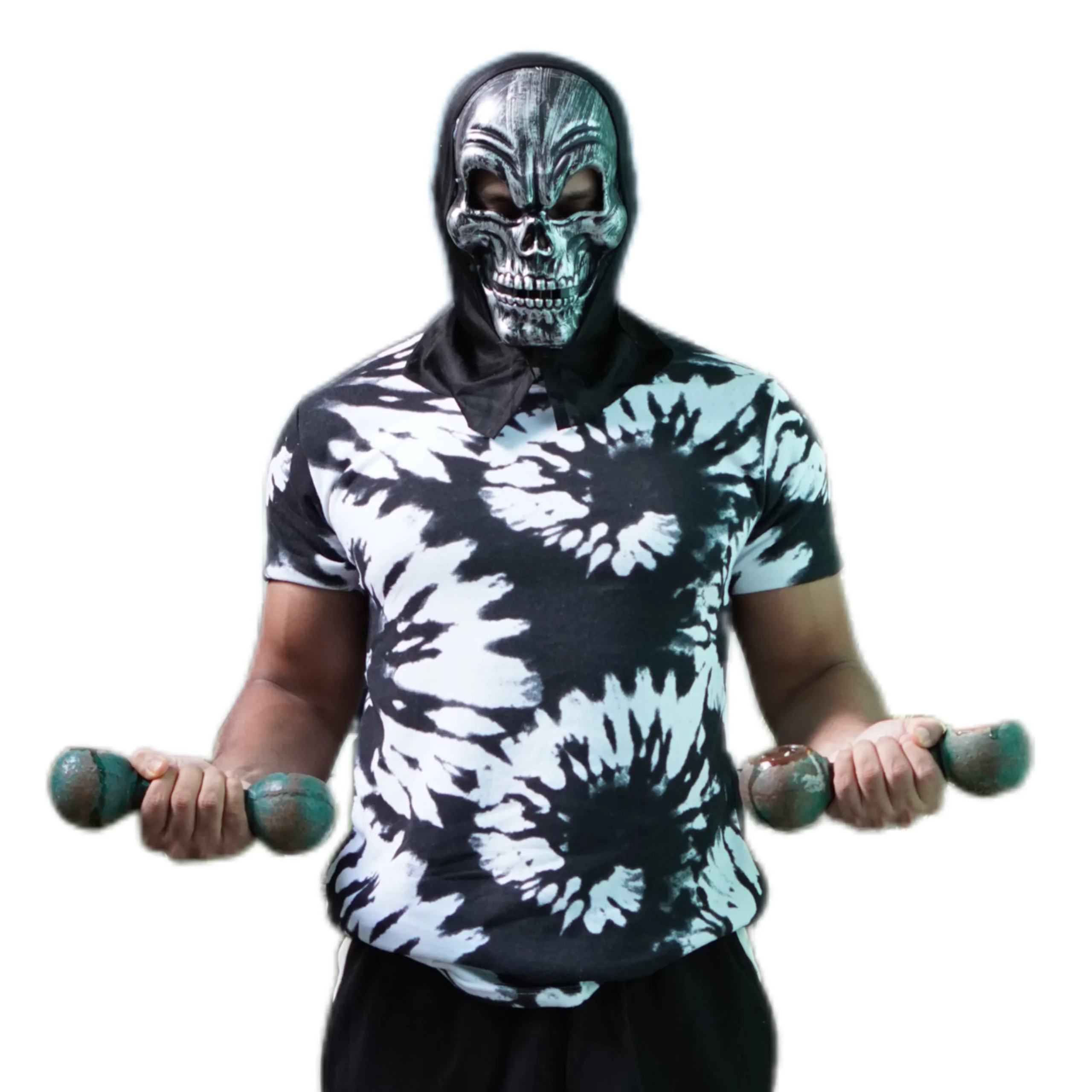 Valhalla Black & White Tie-Dye Winter arc Gym T-Shirt (Fleece Cotton Blend)